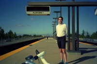 Bill waiting for the next train at Rockridge BART
