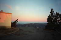 The morning terminator is visible in the haze.