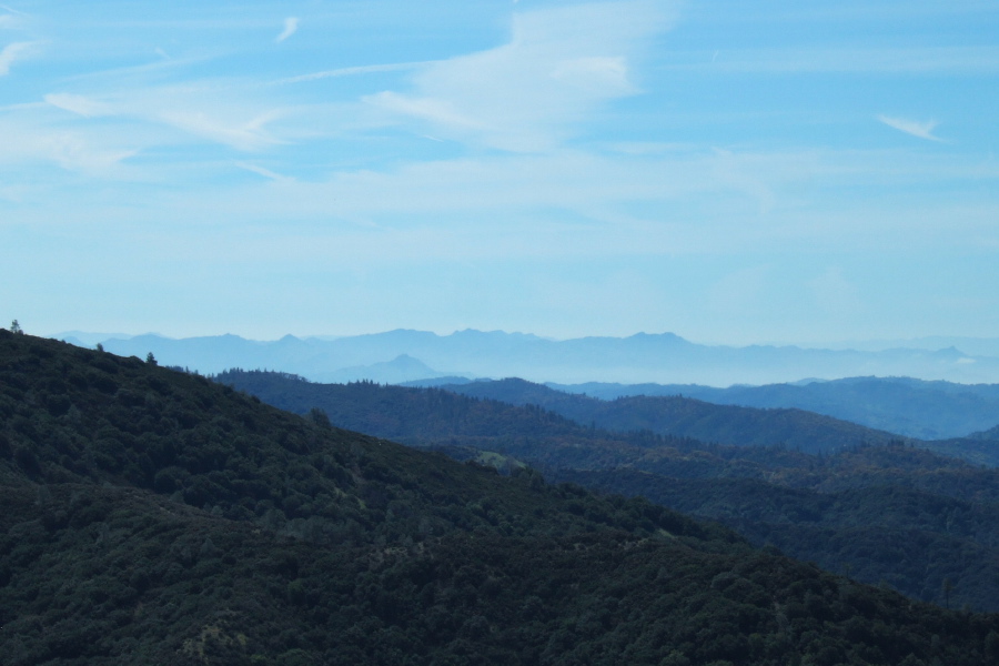 Peaks in the hills above Hollister from Mt. Hamilton