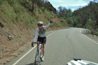 She managed to get a good draft behind and beside me for much of the descent.