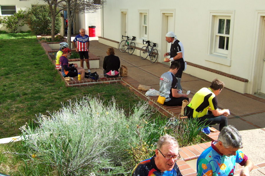 Relaxing in the garden at the observatory.