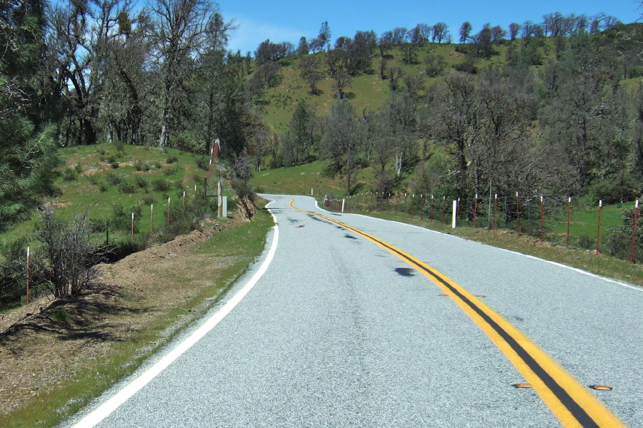 Looking back down Mines Rd. near Eylar Summit