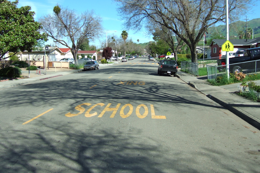 Heading north on South Temple Street, Milpitas
