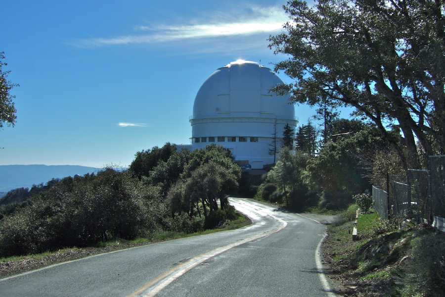 Riding past the Crossley Reflector dome