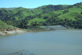 Calaveras Reservoir is not completely full.
