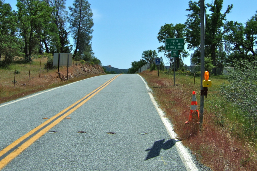 Back on course, southbound on San Antonio Valley Rd.