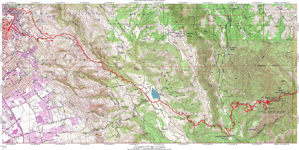 Mt. Hamilton West Detail Map