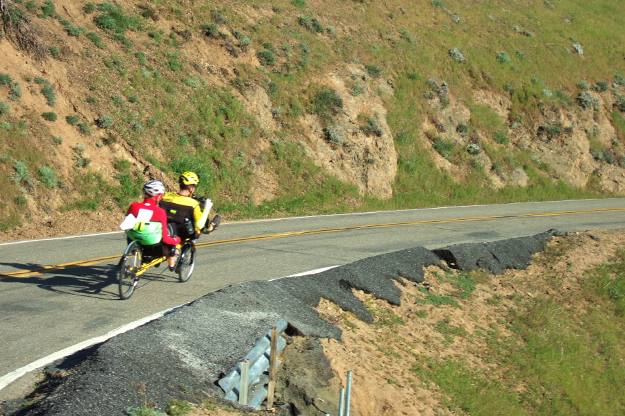 Zach and Willie fly down the hill.