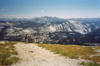 David rests on the wide and broad use trail up Mt. Hoffman.