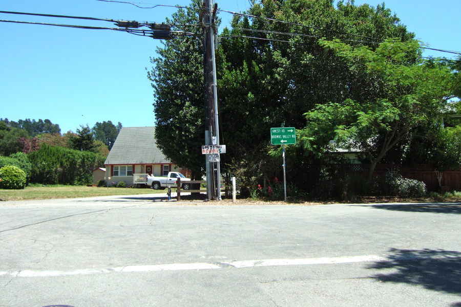 Turning left on Browns Valley Rd.
