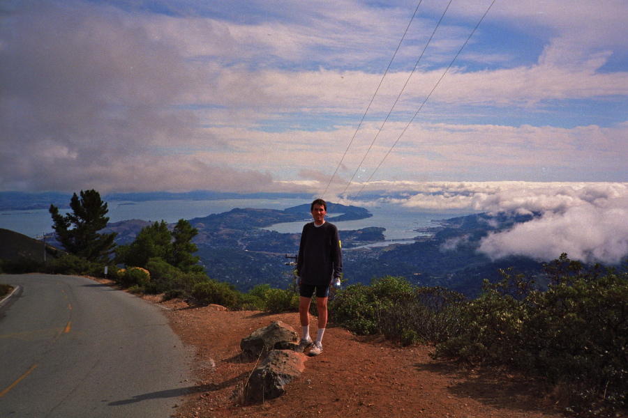 Bill at high point on road.