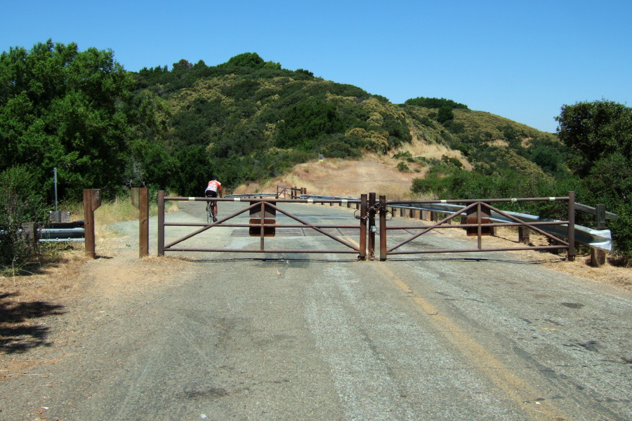 Mt. Umunhum Rd. gate (from uphill)