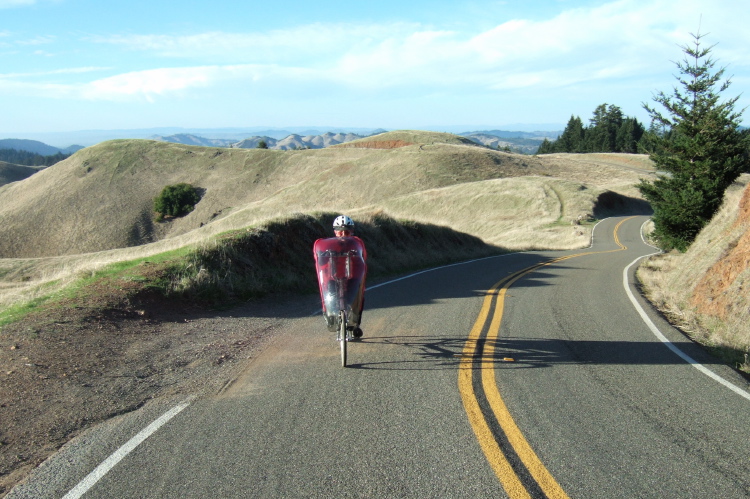 Ridgecrest winds through the grass-covered hills on the shoulder of Mt. Tamalpais.