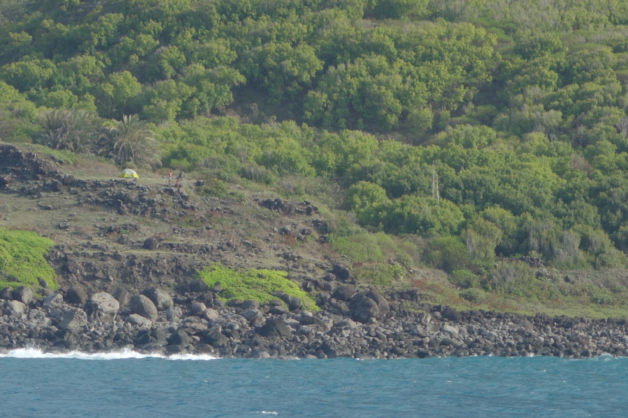 Campers in Kalalau Valley