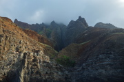 Gendarmes at the base of Honopu Ridge