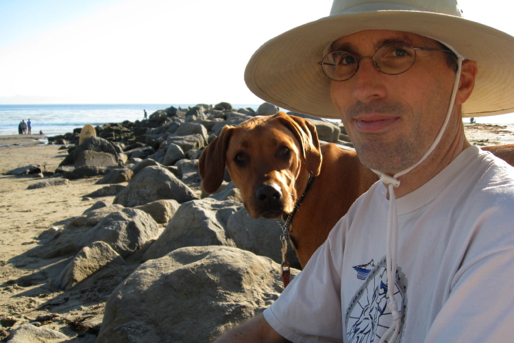 Kumba and Bill at Capitola Beach.