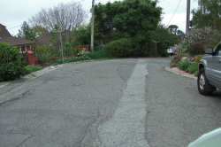 Rough surface on Parnassus Road