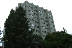 Evans Hall (ugliest building on campus) has received a coat of paint to soften its harsh edges.