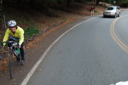 Alison Chaiken begins the steep part of the climb up Centennial