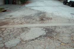 Typical road condition in the hills at Thorndale Drive and Sobrante Road