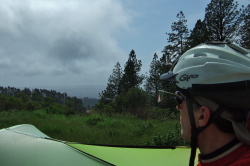 The bay can barely be seen from Vollmer Peak (1906ft) through the fog and haze.