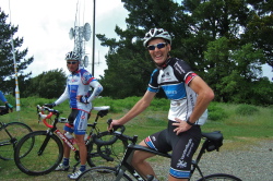 Carl Nielson looks pleased to arrive at the summit.