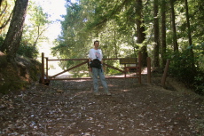 Bill at the southern gate on Butano Ridge Rd., looking south (1980ft)