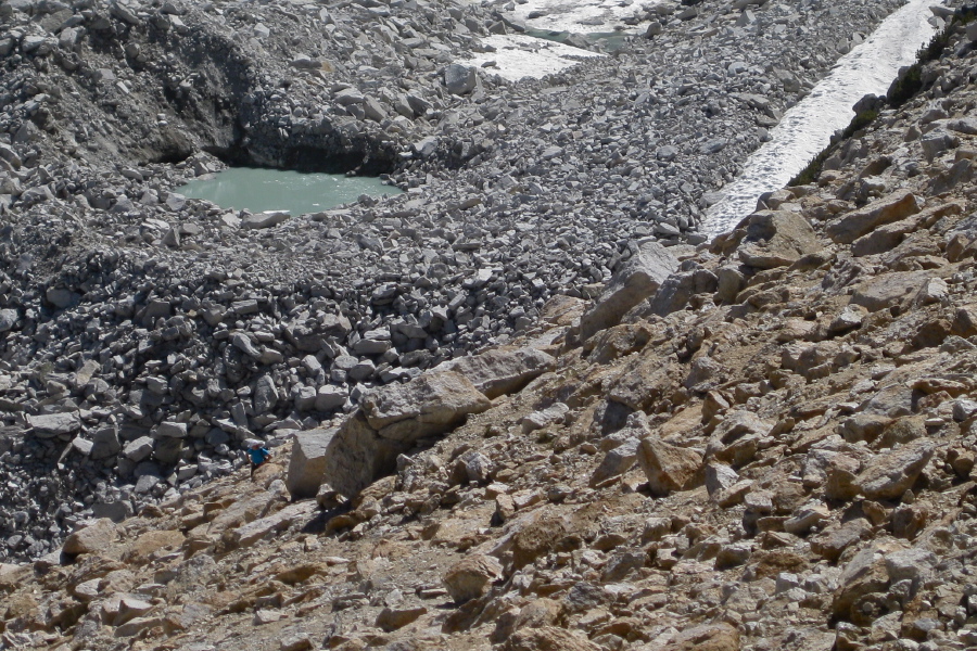 Stella makes her way among the rocks.