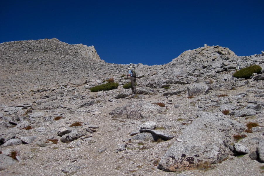 Bill points the way to the summit.