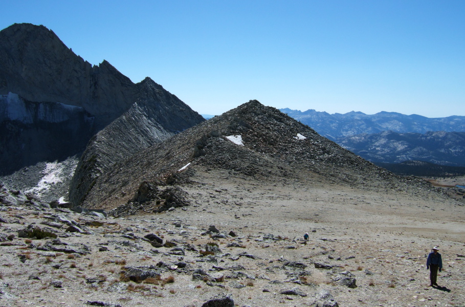 Frank and Stella climb up the remaining 400 feet to the summit of North Peak (12243ft).