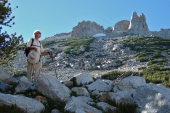 David enjoys the late afternoon view beneath the shoulder of North Peak.
