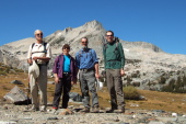 Group photo in front of North Peak (12243ft).