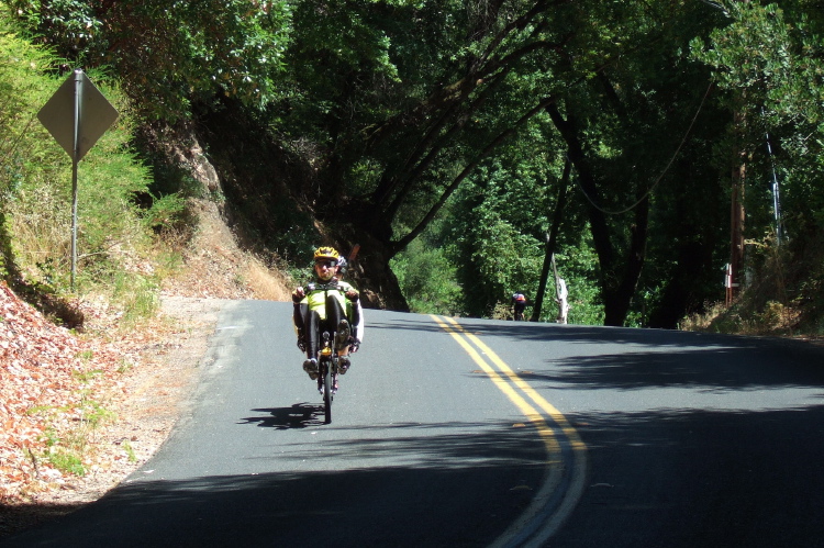 Zach and Michi climb Pinehurst Rd.