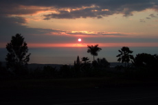 The sun gets ready to set.