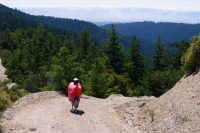 Ron Bobb descends some of the steep gravel. (1400ft)