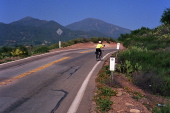 Chris climbs Trabuco Canyon Rd.