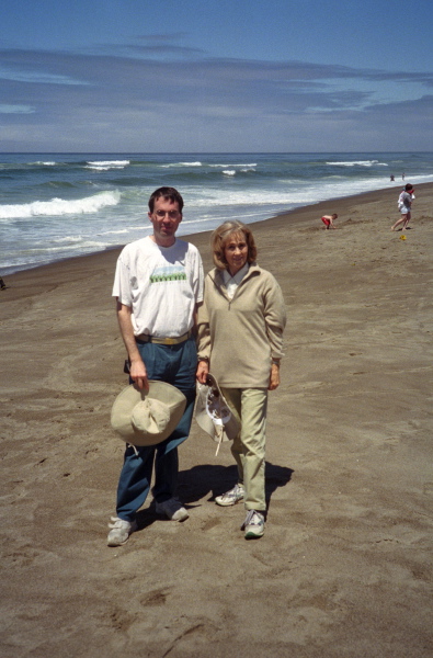 Bill and Kay on Lincoln City beach.