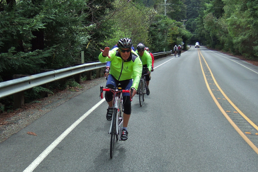 Dave Fitch reaches out to grab on.