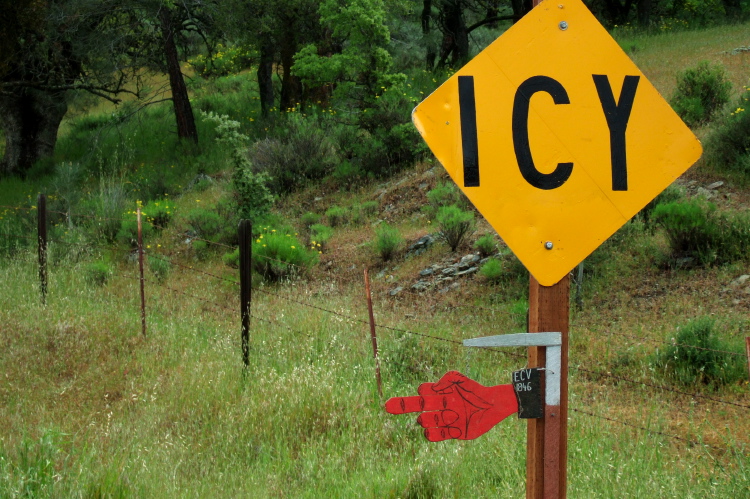 A polite elevation sign.