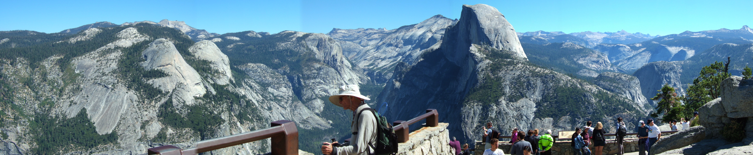 Panorama to the northeast from Glacier Point