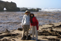 David and Kay at the mouth of Pescadero Creek