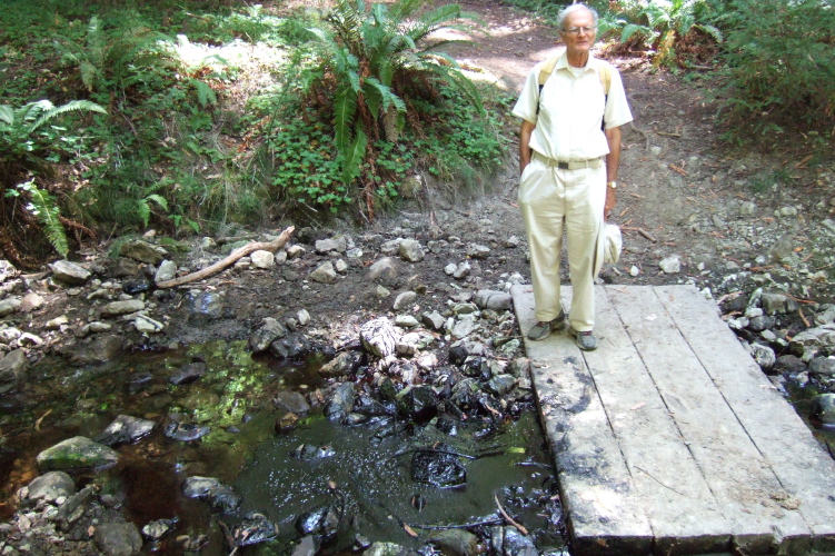 David crosses Tarwater Creek.