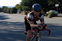 Tom Lawrence descending Sand Hill Rd. near Branner Drive