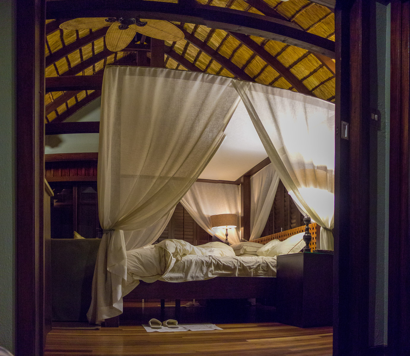 Turns out the mosquito netting was unnecessary during our stay.