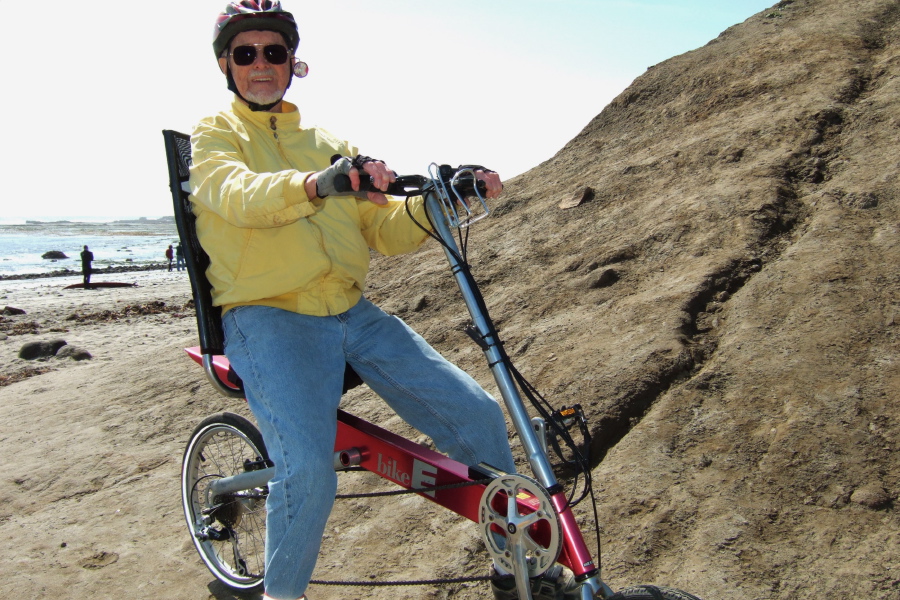 84-year-old Grant regularly rides his BikeE out to Pillar Point.