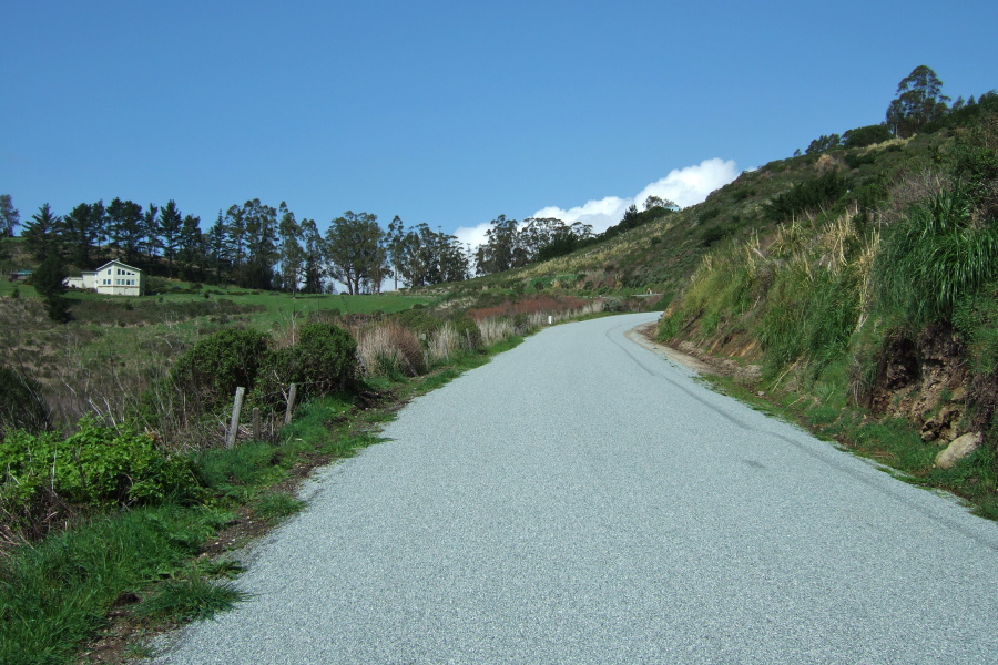 Climbing Higgins-Purisima Rd. to the pass.