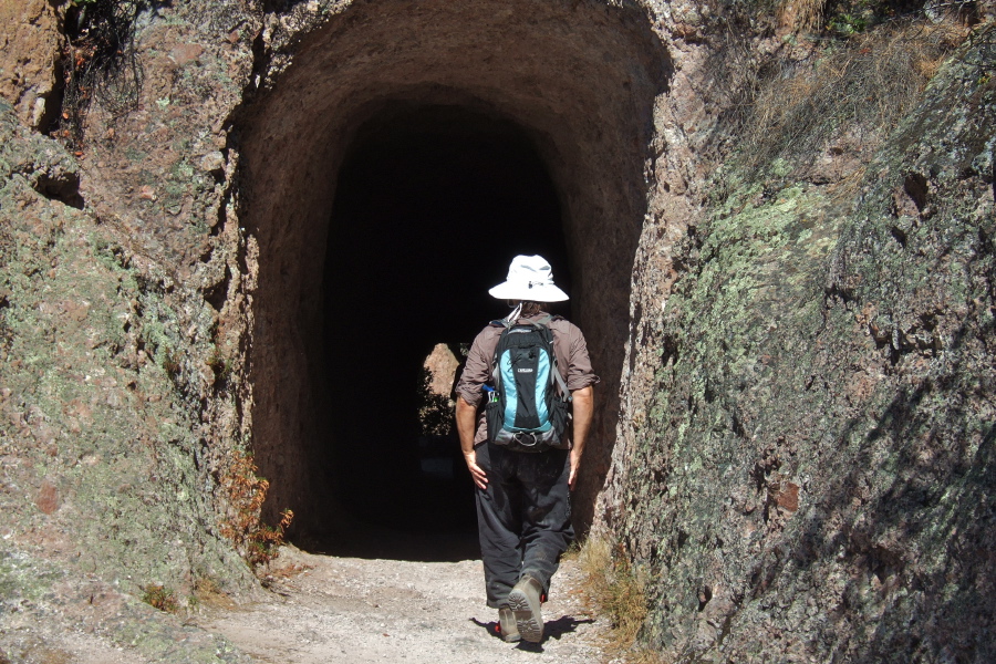 Stella enters The Tunnel on Tunnel Trail.