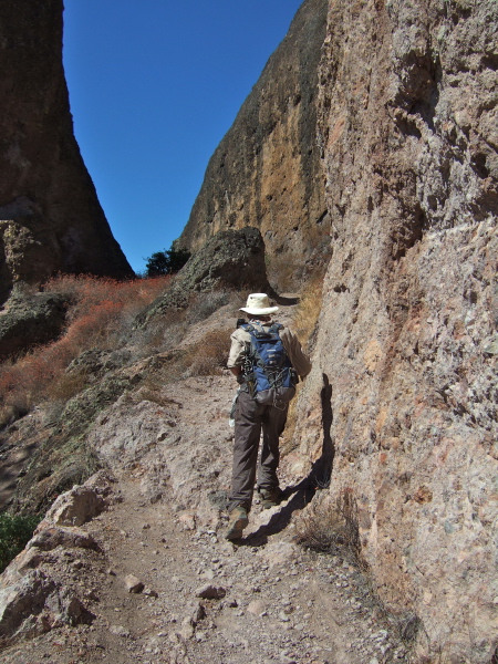Frank ascends Tunnel Trail to a notch.