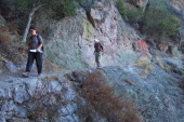 Stella and David descend High Peaks Trail toward Bear Gulch.