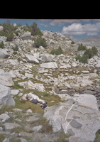 David takes a nap at Muriel Lake.